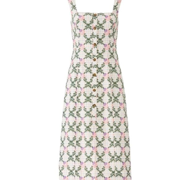 The East Order Tarshie Floral White print Sleeveless Midi Dress Size 3X - Picture 5 of 16